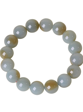 凤飞凰和田玉且末蓝转运圆珠手串