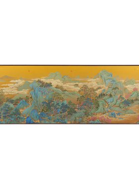 桃花源图客厅山水铜雕画宋式美学