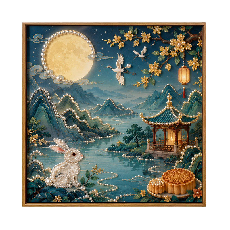 雅调中秋diy珍珠画材料包全套