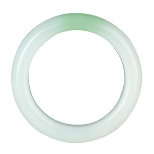 玉友和田玉翠青手镯女款玉镯子圆满富贵玉石手饰附证书内径约57mm