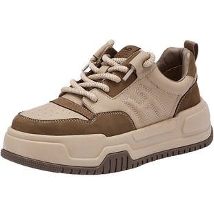 热风男鞋2025年冬季新款男士休闲鞋子户外运动板鞋厚底松糕鞋子