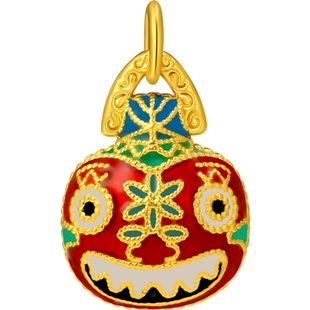 潮宏基吉祥三宝吞金兽黄金吊坠足金挂坠转运串珠5D硬金中版礼物