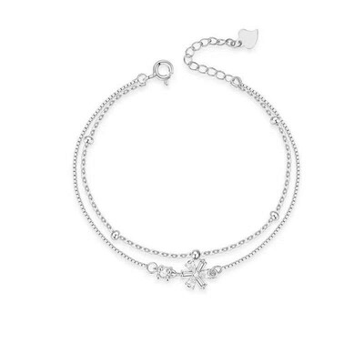 925纯银手链女三生三世转运珠双层手镯轻奢小众精致礼物送女友