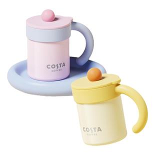 COSTA桌面保温杯女陶瓷内胆马克杯带盖办公室水杯子带手柄咖啡杯