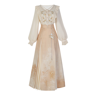 秋意晚原创汉服女改良日常汉元素新中式国风加厚毛呢大衣外套秋冬