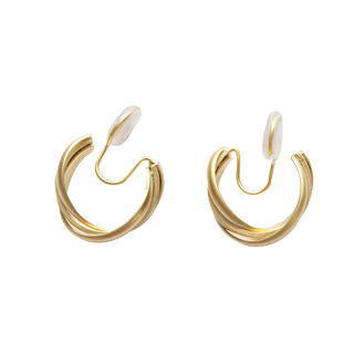 知更鸟｜莫比乌斯 复古港风chic百搭哑光圆环质感耳钉耳夹耳圈女