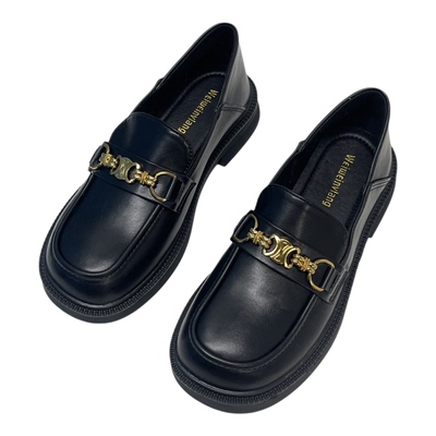 英伦风上班小皮鞋百搭粗跟单鞋秋