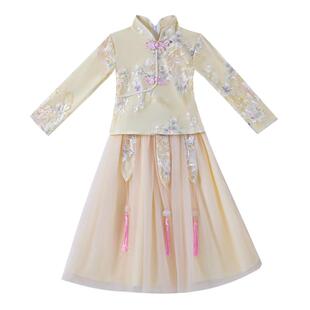 新中式儿童马面裙男童汉服秋冬装唐装古风中国风少爷马甲演出服装