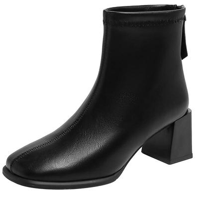 大东粗跟短靴2023年冬季新款