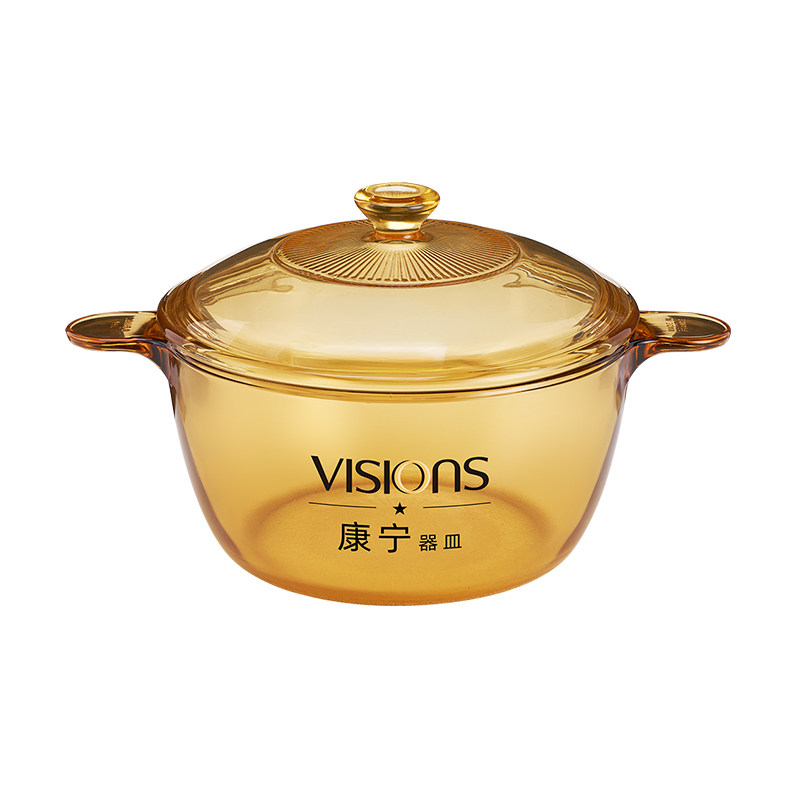 康宁餐具visions琥珀玻璃锅透明双耳炖汤锅家用手柄锅可明火直烧 凝桶实拍商品图