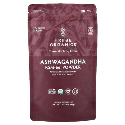 Tribe Organics,南非醉茄 KSM-66® 粉，3.5 盎司（100 克）