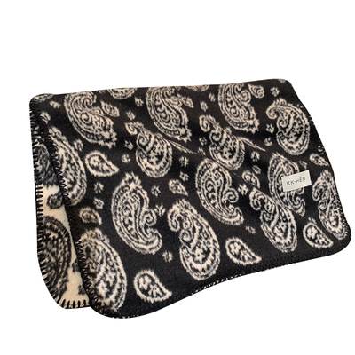 高级感腰果花毛绒针织围巾女秋冬