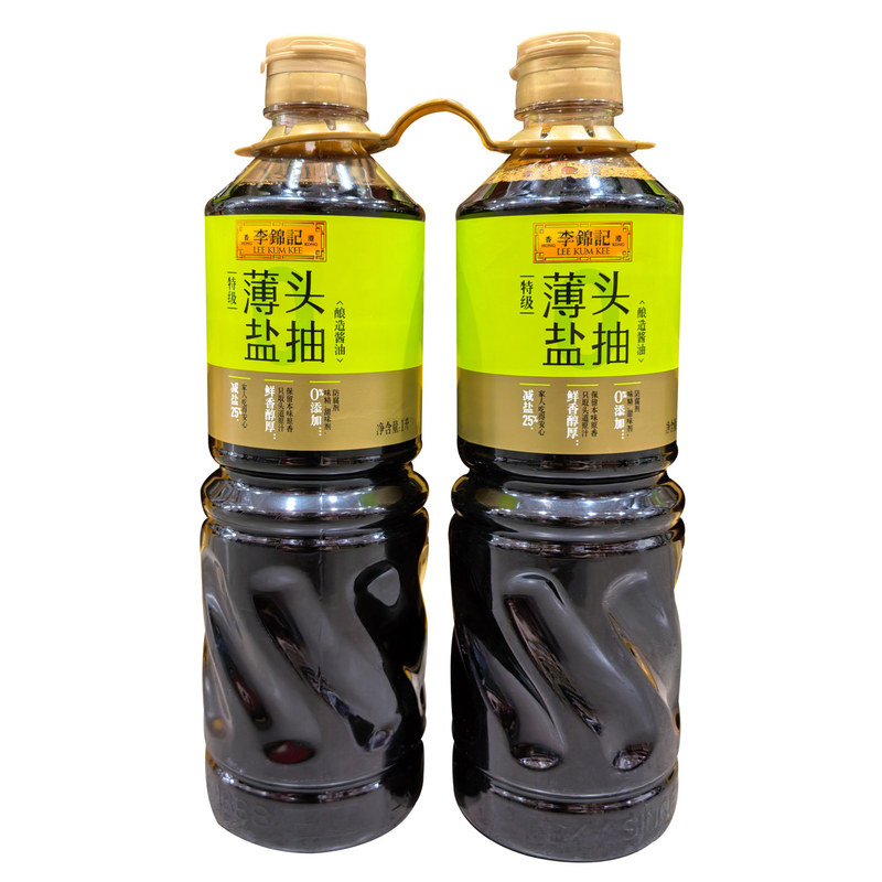 李锦记0添加特级薄盐头抽酱油