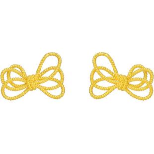 明牌珠宝古法黄金耳饰 足金千千结耳钉黄金绳结造型耳插AFH0238