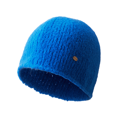 蓝色羊毛毛线帽女冬加厚保暖新款