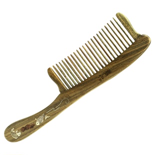 正宗阿根廷绿檀木插齿木梳女士长发家用彩绘梳子送女友妈妈老师礼