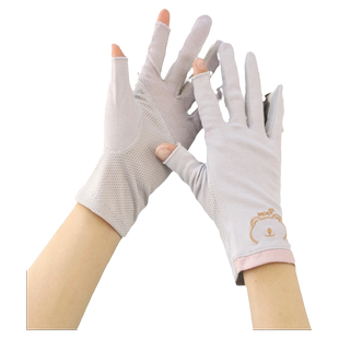 露指防晒手套女薄款夏天开车骑行驾驶防滑弹力触屏棉采茶半指春秋