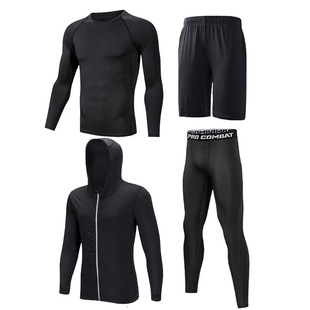 跑步运动服套装男健身衣服秋冬季速干衣冬天训练外套加绒篮球专业