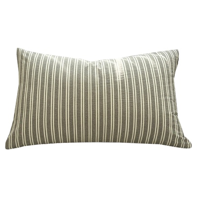 唐朝一只鱼水洗棉拿铁灰条纹枕套