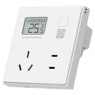 青萍86型墙壁插座温度计五孔电源接线盒屏显面板4G/NB-loT联网