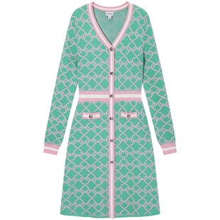 【含绵羊毛】Juicy Couture橘滋连衣裙女25秋冬新款撞色提花裙子