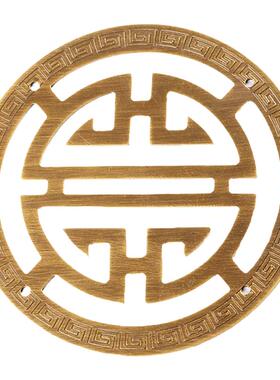 中式仿古木箱喜字贴片家具铜装饰片纯铜配件箱子铜护角片包角角花
