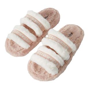 西町村屋拖鞋女冬季新款法式浪漫刺绣毛绒绒舍内棉拖鞋AD8709012