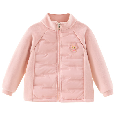 女童加绒外套秋冬款儿童夹棉外套