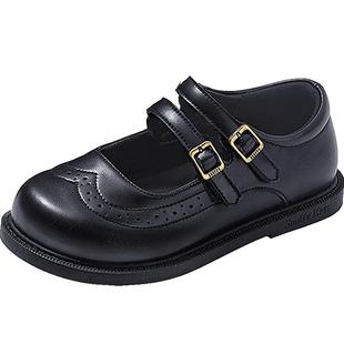 斯纳菲女童皮鞋2026春秋新款黑色软底洋气学生礼仪演出公主鞋单鞋