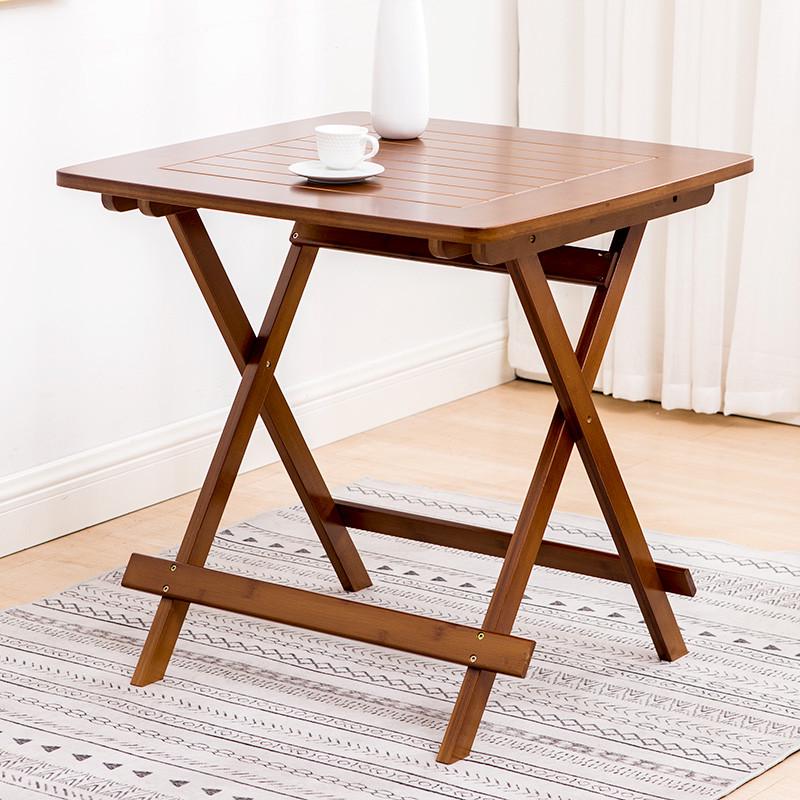 阳台可折叠桌餐桌茶桌竹子吃饭桌休闲桌子正方形简易家用的小户型