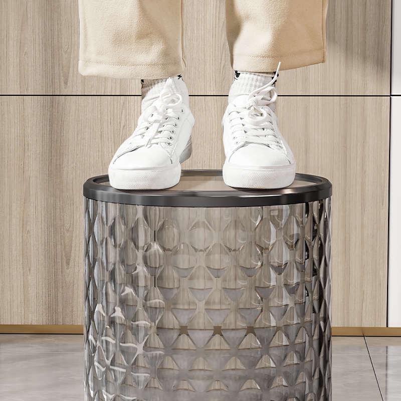 垃圾桶家用大号大容量客厅轻奢高颜值透明卫生桶2025新款无盖厨房