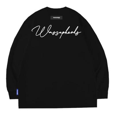 WASSUP美式字母重磅长袖T恤