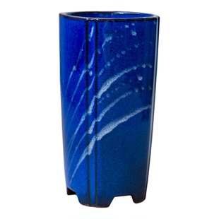 多肉植物悬崖老桩高筒陶瓷法师花卉透气陶罐缺口切口细高方形花盆