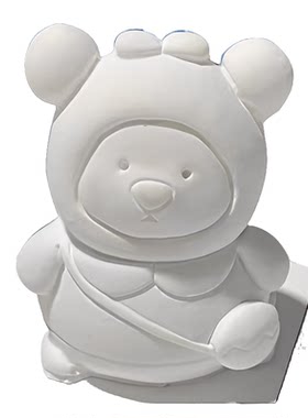 3d背包熊涂色diy彩绘石膏娃娃