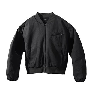 Terrawear纯棉帆布刮涂褪色水洗短宽飞行员棒球服Bomber棉衣夹克