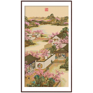 春天十字绣雍正十二月三月2025新款手工线绣故宫竖版传世名画自绣