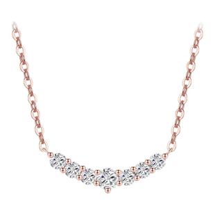 蒂芙星钻18K金培育钻石项链微笑钻石项链笑脸吊坠锁骨链精致百搭