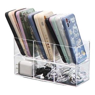 数据线收纳盒分格透明绕线器手机桌面电源理线盒充电头线整理神器