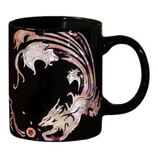 螺钿漆器马克杯文创杯子创意个性陶瓷马克杯咖啡杯家用情侣杯子