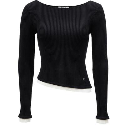 ONLY拼接修身打底针织衫