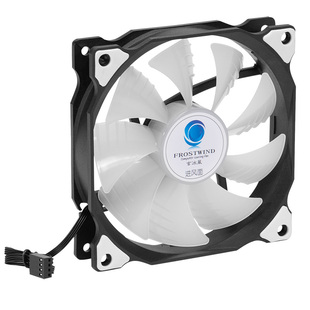 智能调速12CM超静音机箱风扇台式主机电脑散热风扇RGB无光4线12V