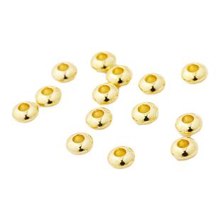 保色18K包金飞碟隔片串珠手链手串隔珠项链配珠diy配件铜镀金散珠