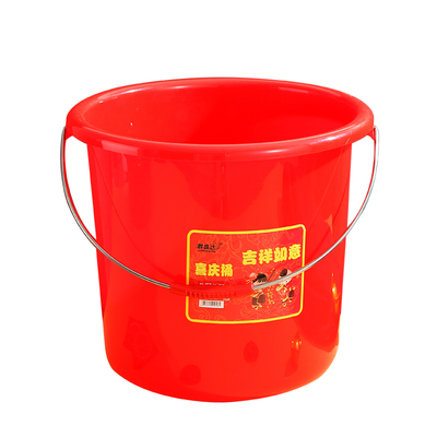 喜庆红色加厚塑料水桶婚庆乔迁