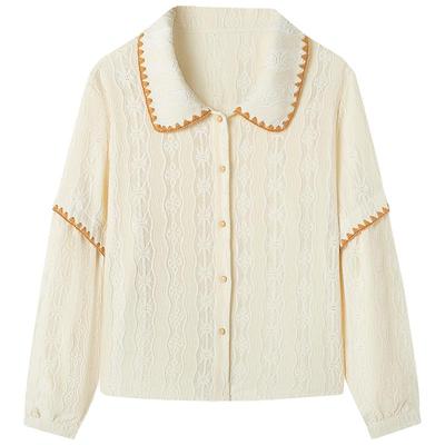 慕兔法式温柔风长袖衬衫