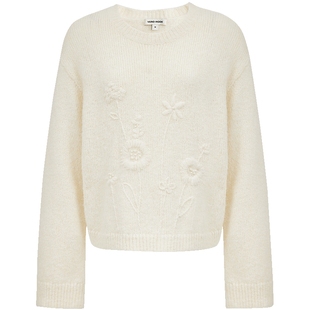 Vero Moda毛衣女2025秋冬新款含绵羊毛立体勾花纯色圆领上衣百搭