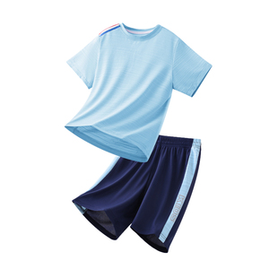 儿童运动套装夏季男童短袖速干衣小学生跑步跳绳女童羽毛球训练服