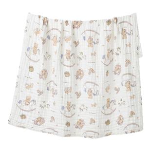 童泰婴儿浴巾纯棉宝宝加大吸水裹巾男童女童6层泡泡纱全棉洗澡巾