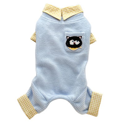 奶fufu～假两件秋冬小奶猫宠物四脚衣加厚比熊泰迪秋装腊肠犬衣服