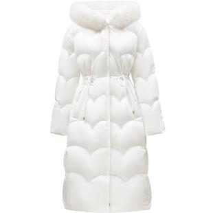 【鹅绒服】ONLY冬季轻奢气质保暖狐狸毛领收腰长款连帽羽绒服女