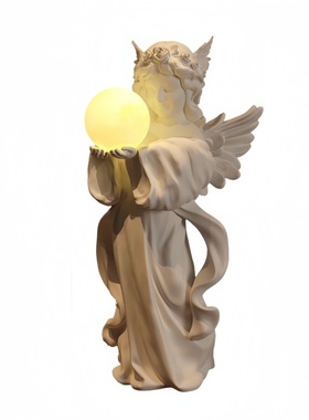 艺术沙发旁边摆件天使雕塑法式